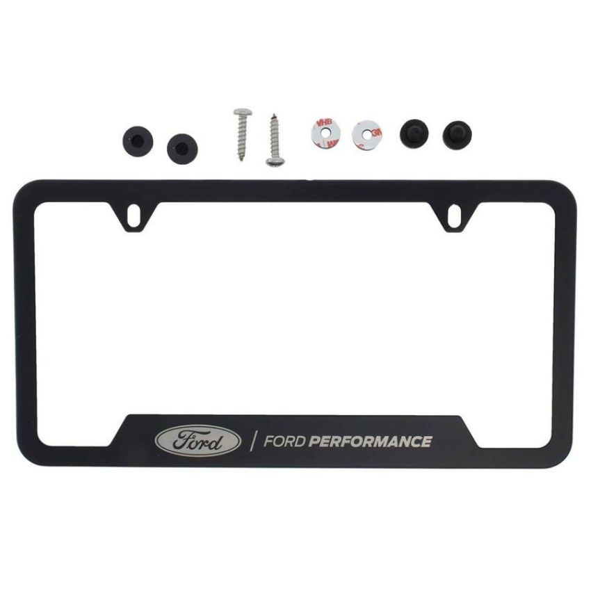 Ford Racing M-1828-SS304BK Ford Performance License Plate Frame-Black Stainless Steel