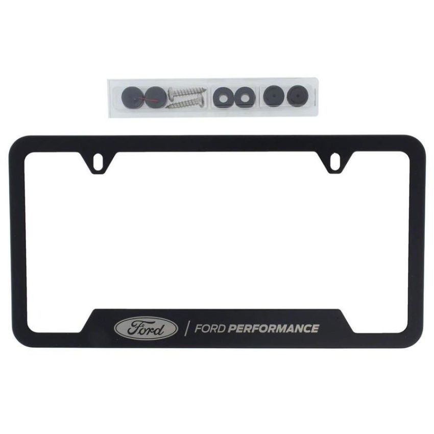 Ford Racing M-1828-SS304BK Ford Performance License Plate Frame-Black Stainless Steel