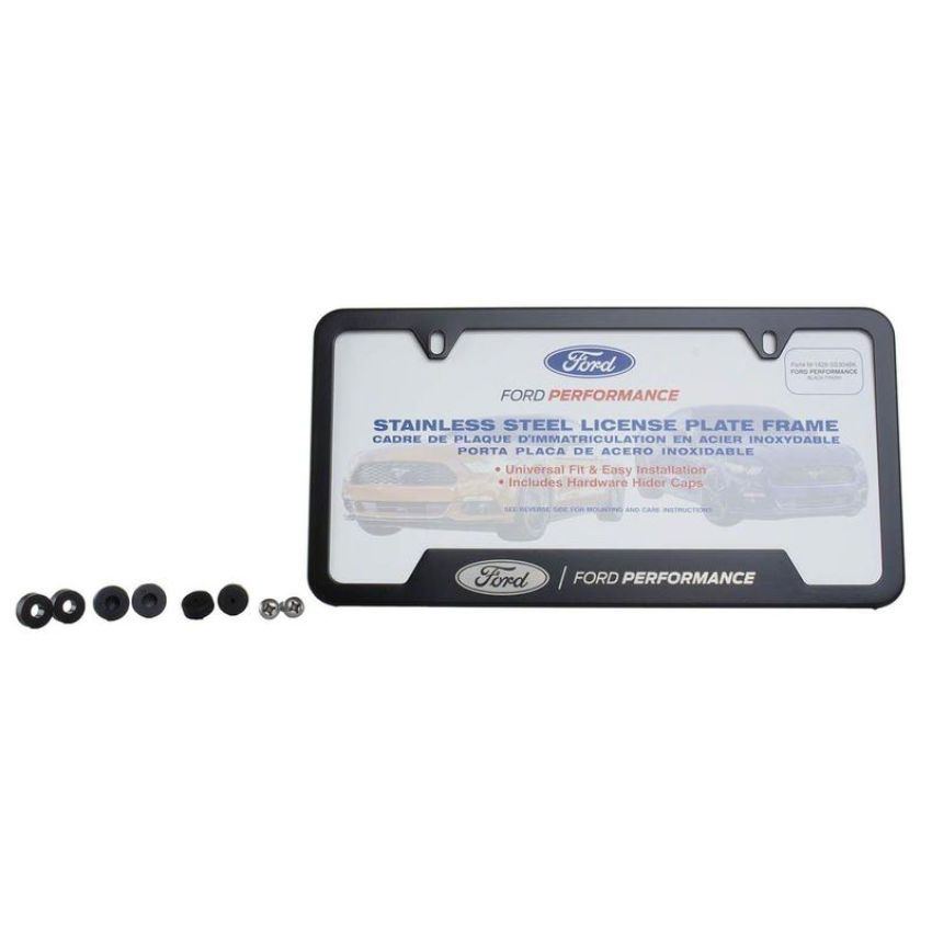 Ford Racing M-1828-SS304BK Ford Performance License Plate Frame-Black Stainless Steel