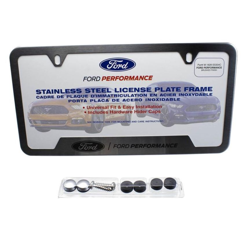 Ford Racing M-1828-SS304C Ford Performance License Plate Frame-Brushed Stainless Steel
