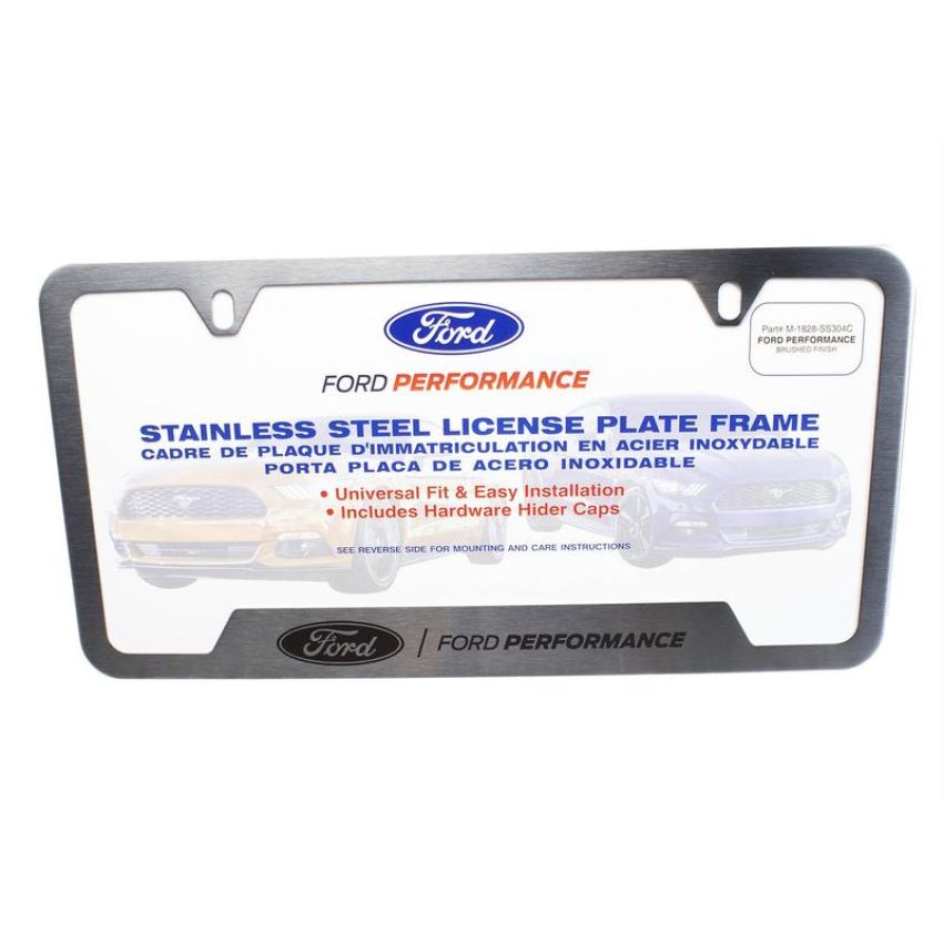 Ford Racing M-1828-SS304C Ford Performance License Plate Frame-Brushed Stainless Steel