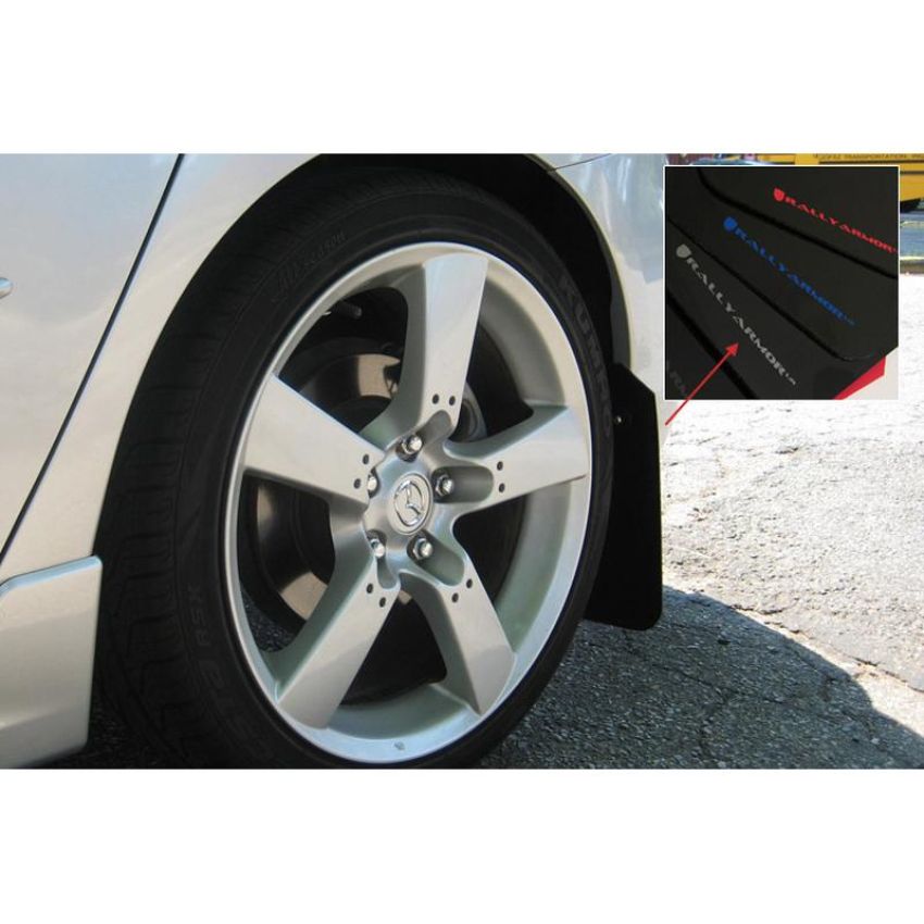 Rally Armor MF9-UR-BLK/SIL Black Mud Flap/Silver Logo