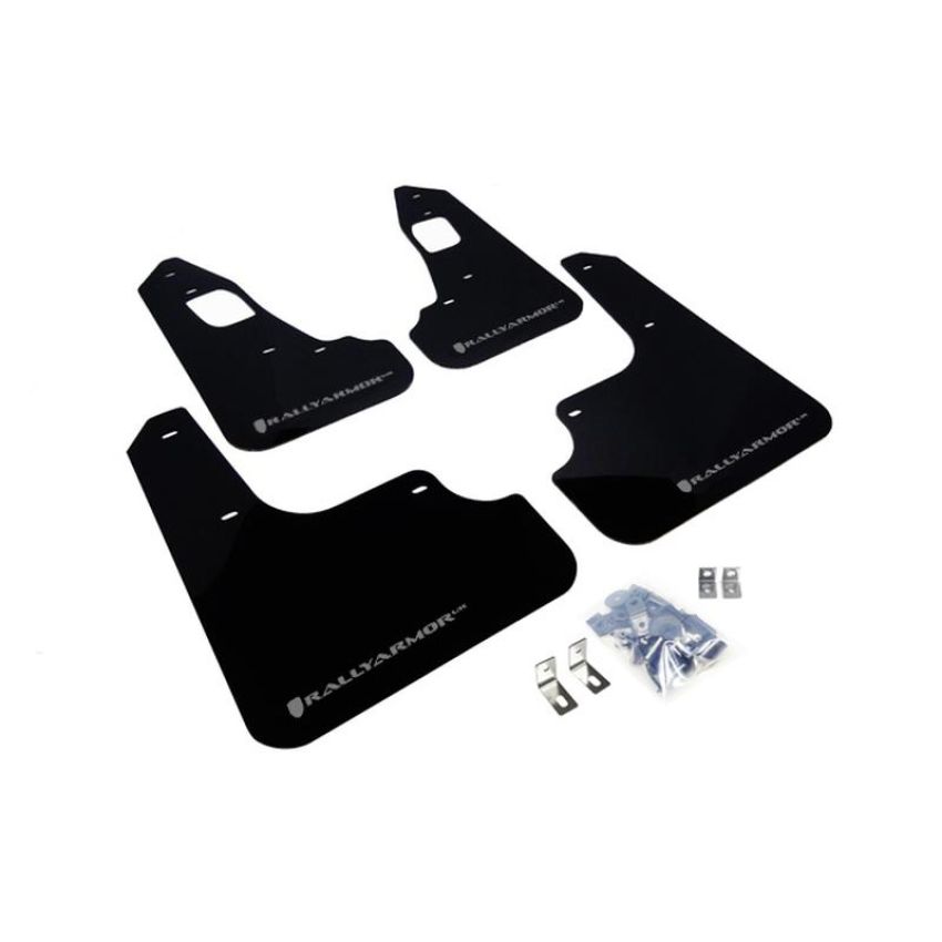 Rally Armor MF10-UR-BLK/SIL Black Mud Flap/Silver Logo
