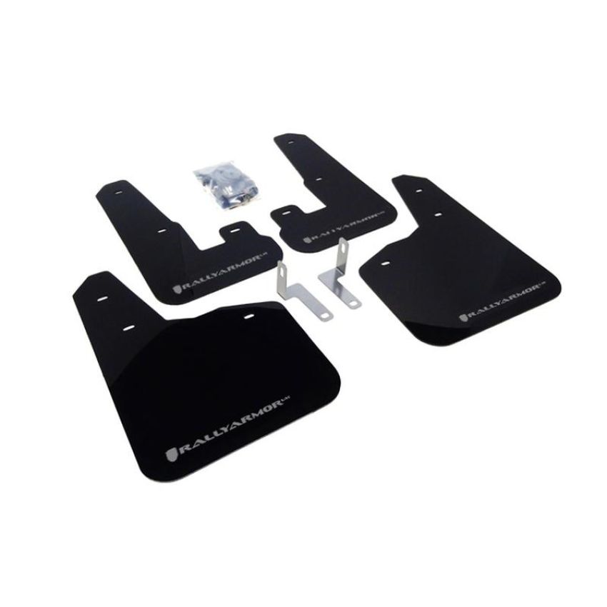 Rally Armor MF14-UR-BLK/SIL Black Mud Flap/Silver Logo