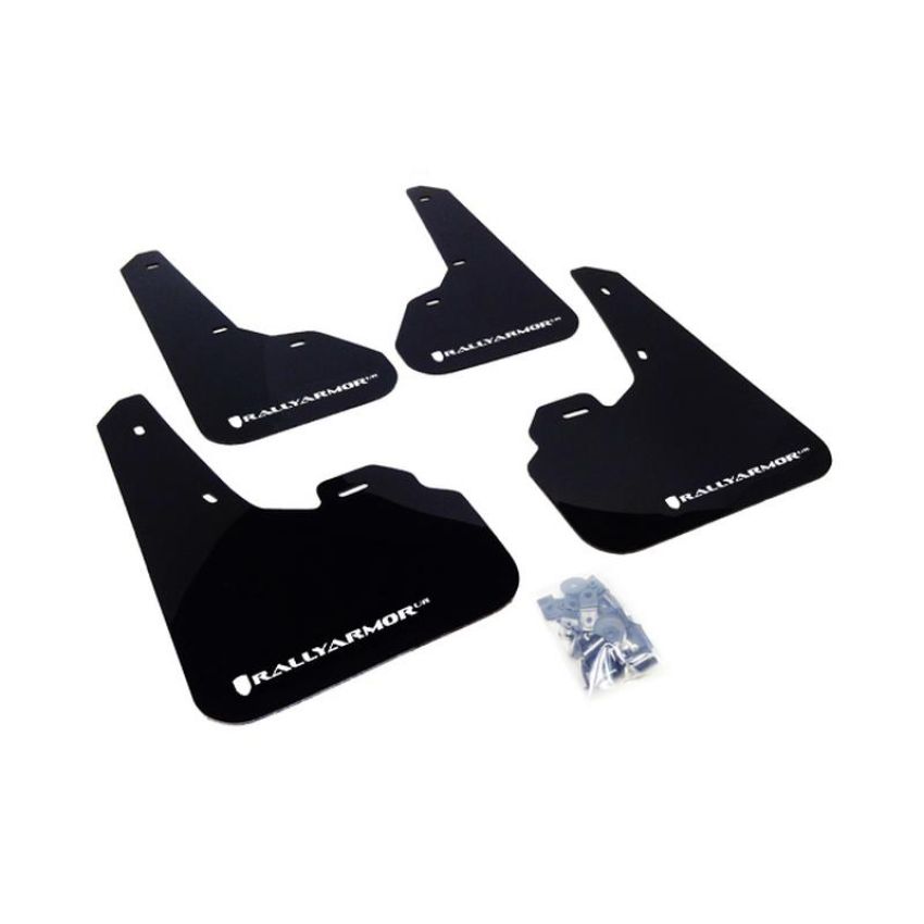 Rally Armor MF17-UR-BLK/WH Black Mud Flap/White Logo