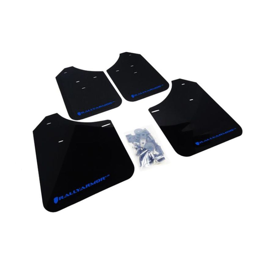 Rally Armor MF1-UR-BLK/BL Black Mud Flap/Blue Logo