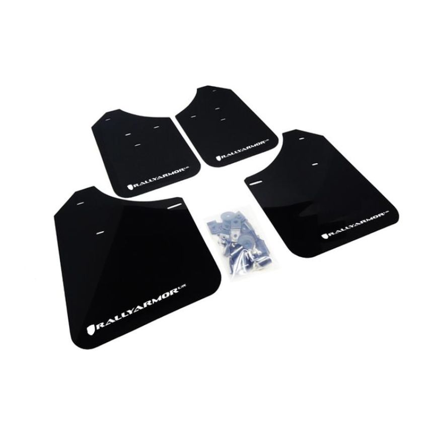 Rally Armor MF1-UR-BLK/WH Black Mud Flap/White Logo