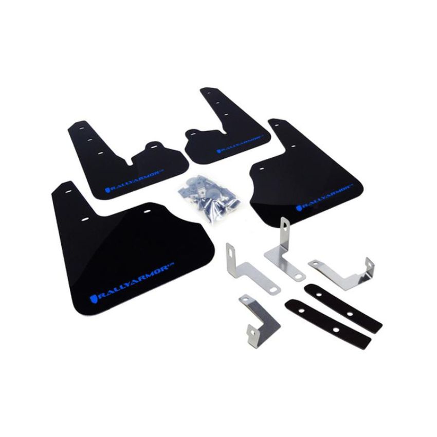 Rally Armor MF22-UR-BLK/BL Black Mud Flap/Blue Logo