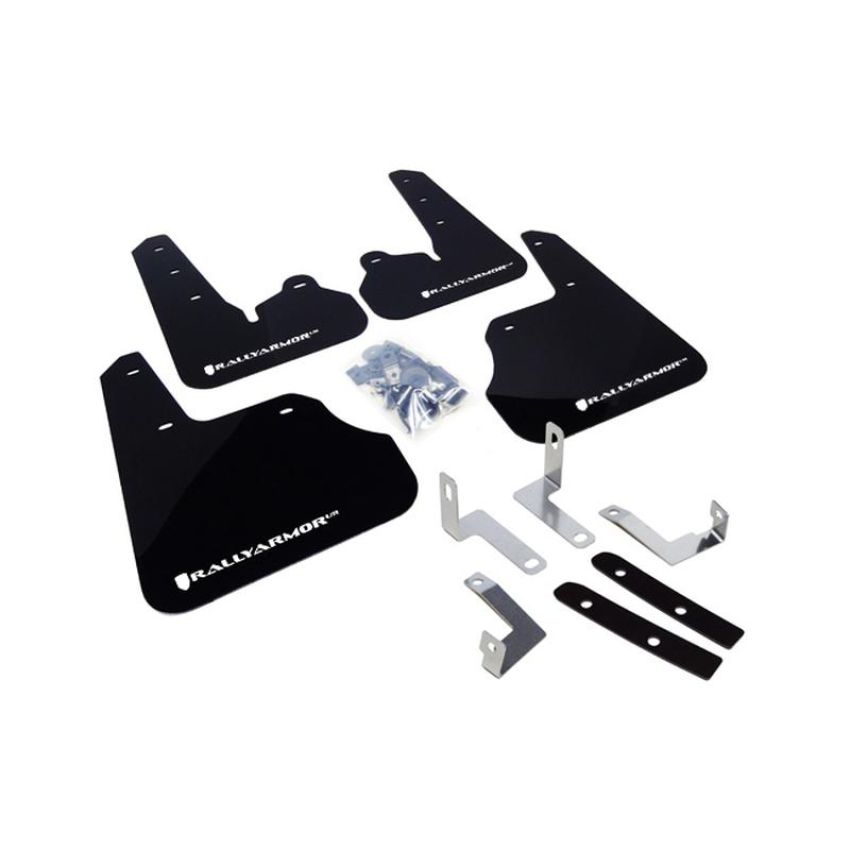 Rally Armor MF22-UR-BLK/WH Black Mud Flap/White Logo