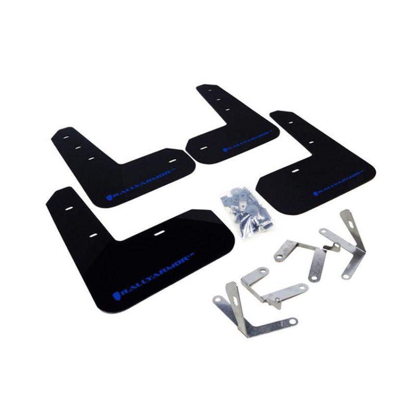 Rally Armor MF23-UR-BLK/BL Black Mud Flap/Blue Logo