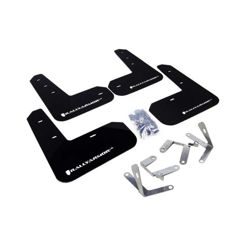 Rally Armor MF23-UR-BLK/WH Black Mud Flap/White Logo