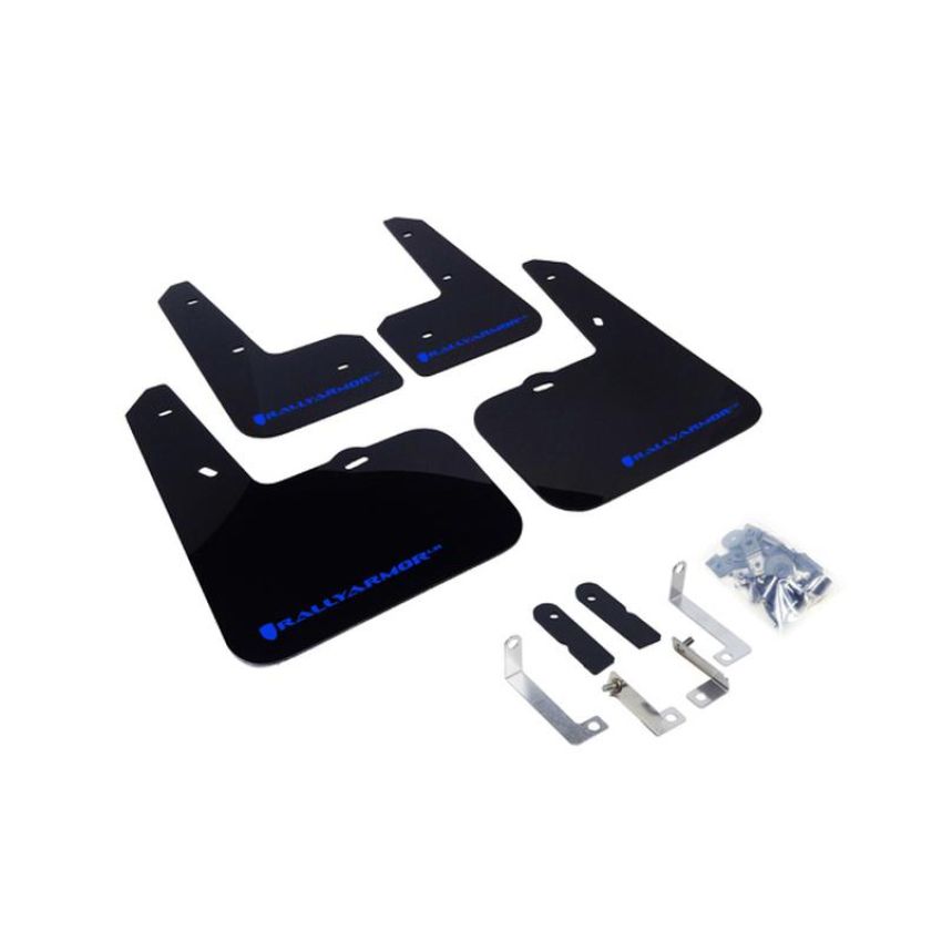 Rally Armor MF24-UR-BLK/BL Black Mud Flap/Blue Logo