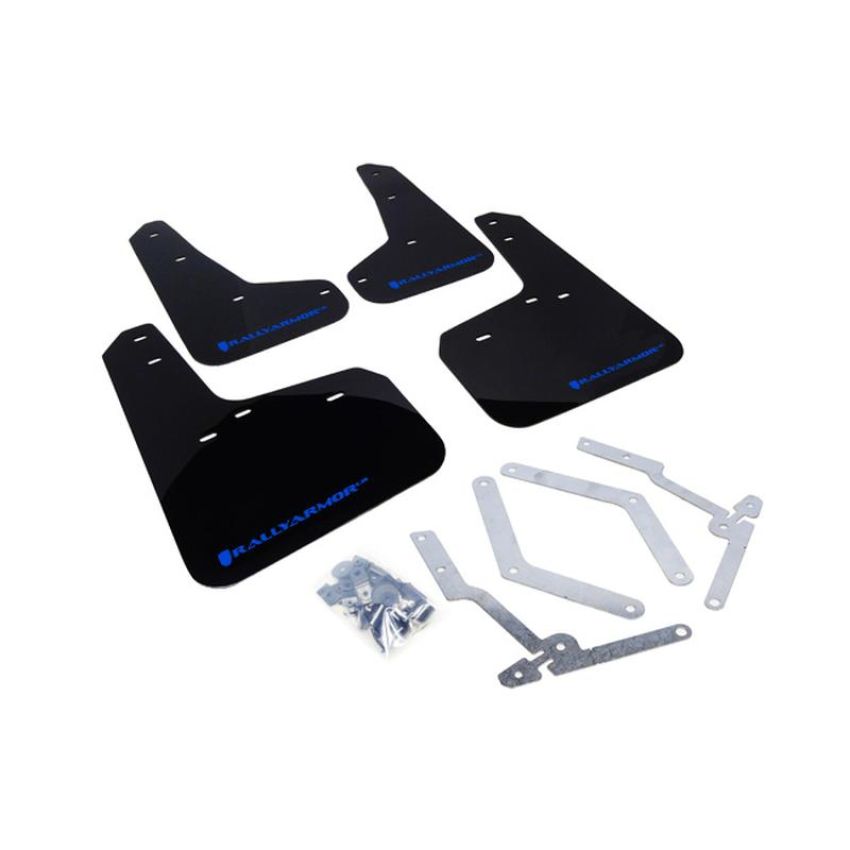 Rally Armor MF27-UR-BLK/BL Black Mud Flap/Blue Logo
