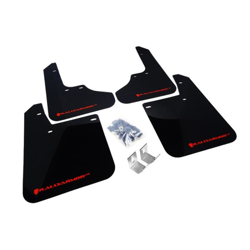 Rally Armor MF2-UR-BLK/RD Black Mud Flap/Red Logo