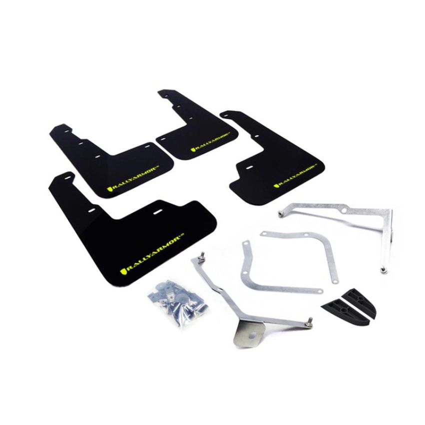 Rally Armor MF32-UR-BLK/CGN Black Mud Flap/Green Logo