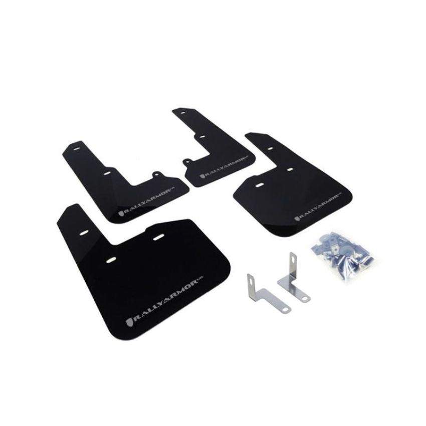 Rally Armor MF34-UR-BLK/SIL Black Mud Flap/Silver Logo