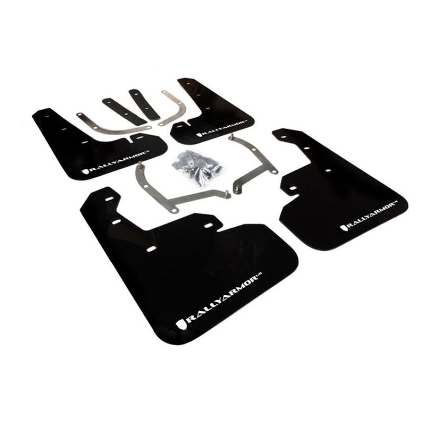 Rally Armor MF45-UR-BLK/WH Black Mud Flap/White Logo