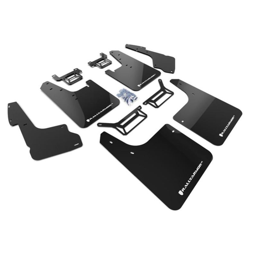 Rally Armor MF48-UR-BLK/WH Black Mud Flap/White Logo