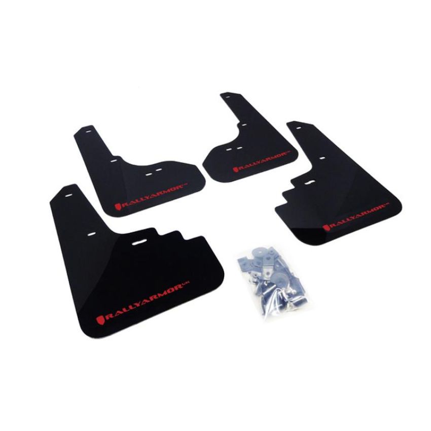 Rally Armor MF4-UR-BLK/RD Black Mud Flap/Red Logo