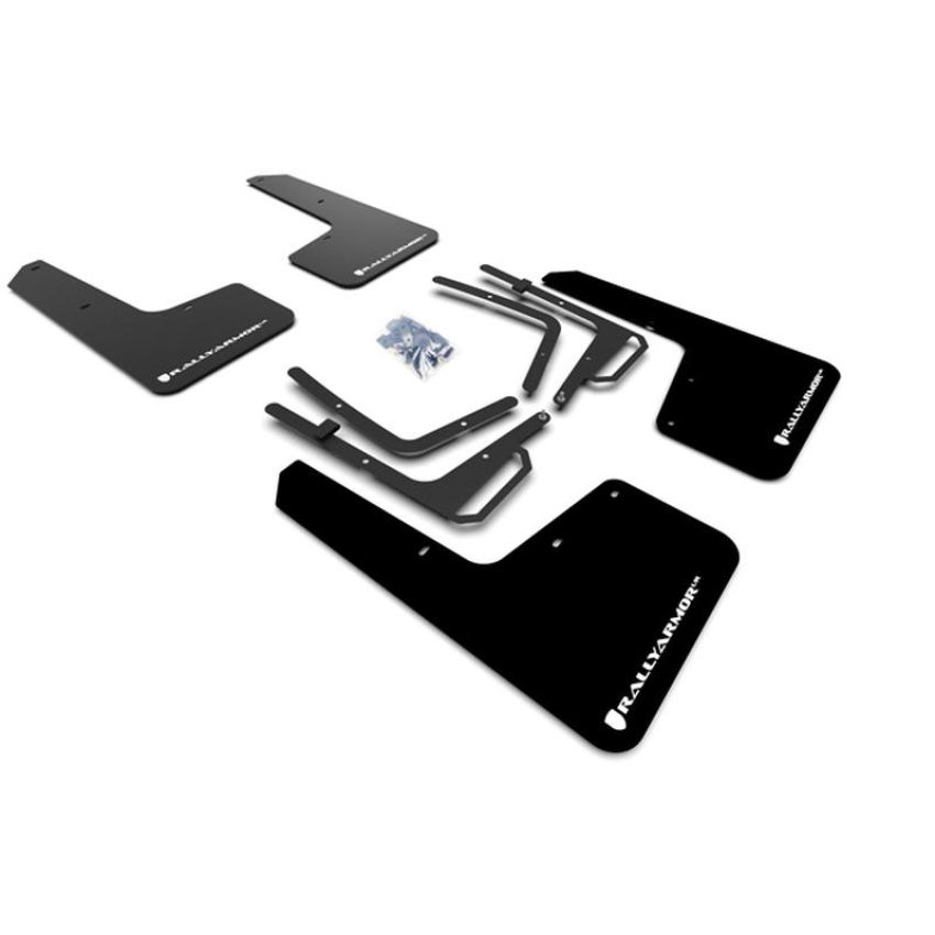 Rally Armor MF53-UR-BLK/WH Black Mud Flap/White Logo