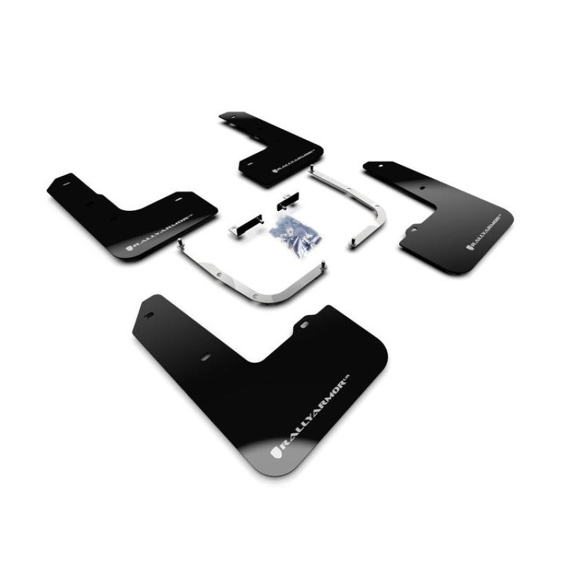 Rally Armor MF57-UR-BLK/SIL Black Mud Flap/Silver Logo