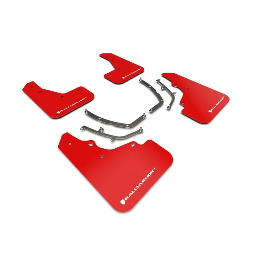 Rally Armor MF61-UR-RD/WH Red Mud Flap/White Logo