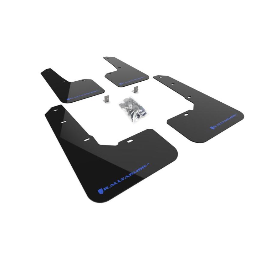 Rally Armor MF76-UR-BLK/BL Black Mud Flap/Blue Logo