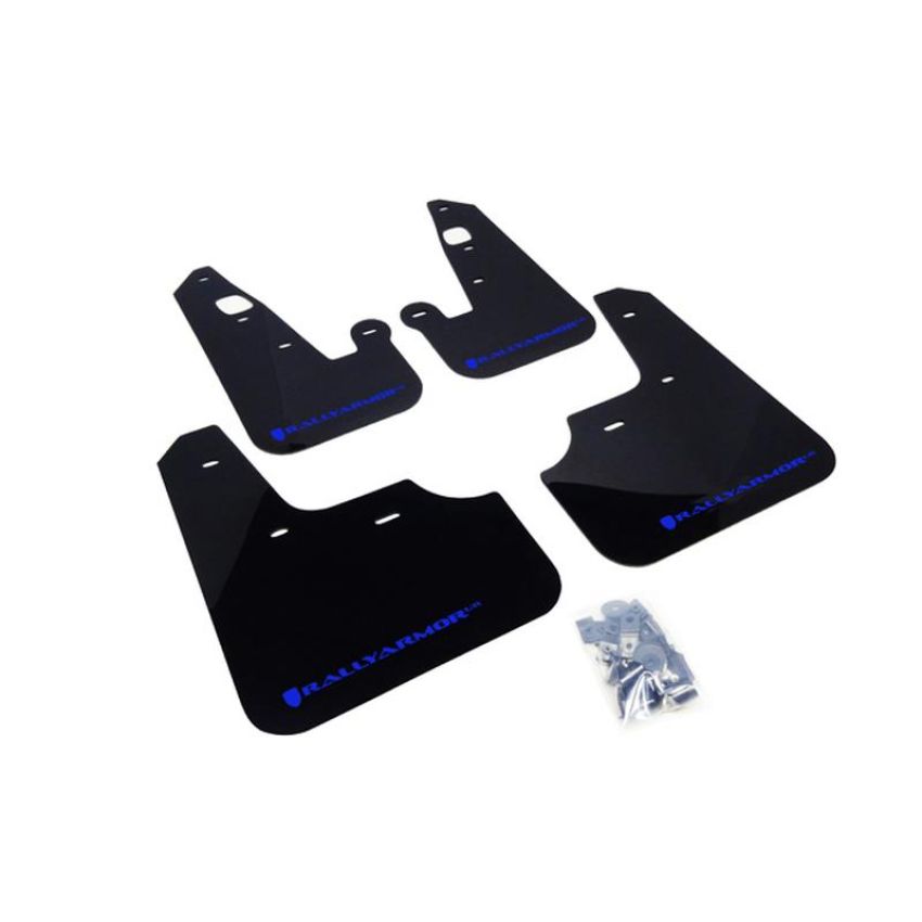 Rally Armor MF8-UR-BLK/BL Black Mud Flap/Blue Logo