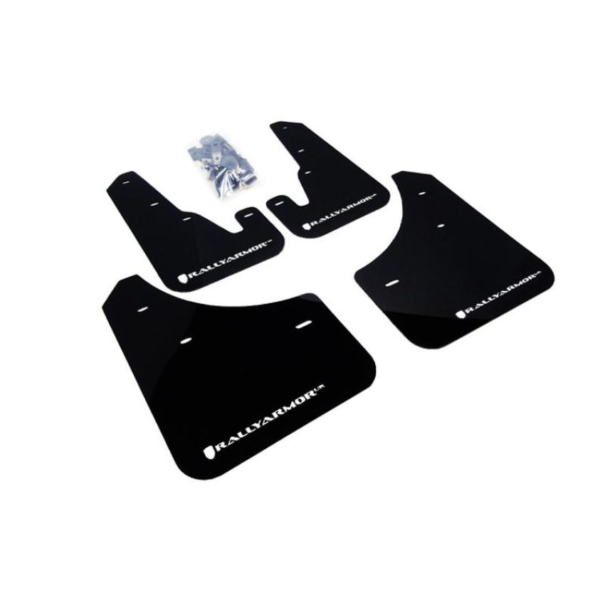 Rally Armor MF9-UR-BLK/WH Black Mud Flap/White Logo