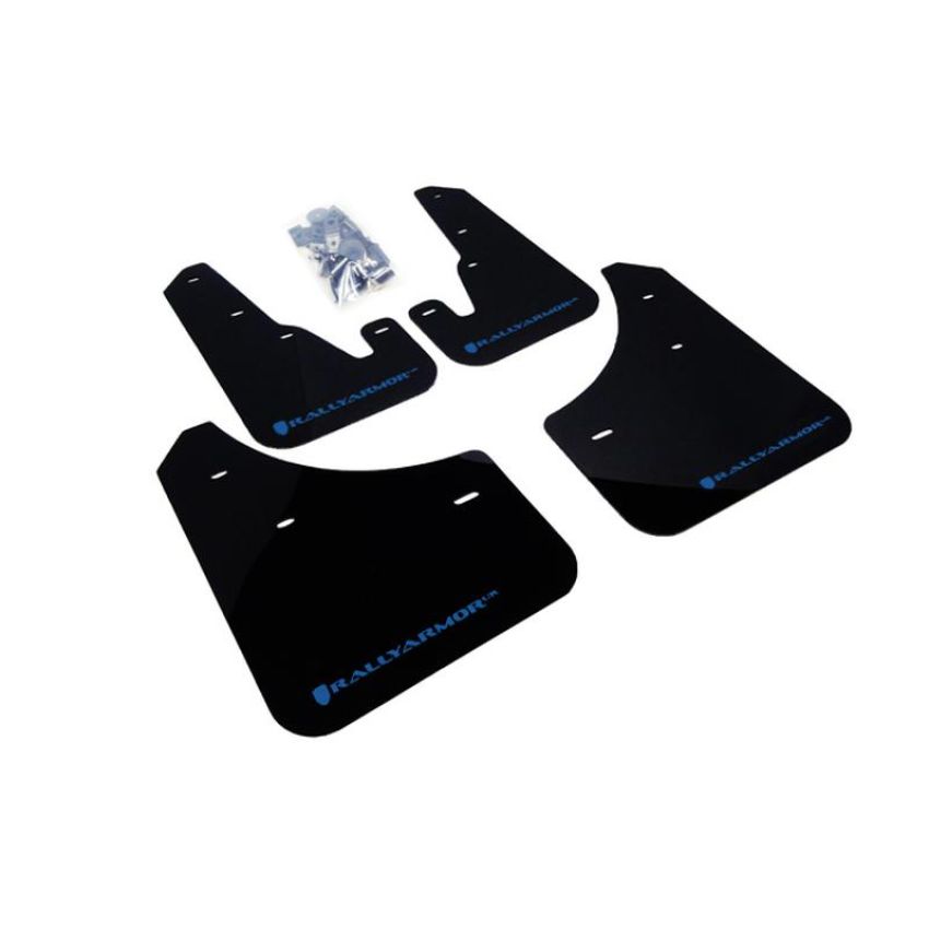 Rally Armor MF9-UR-BLK/BL Black Mud Flap/Blue Logo