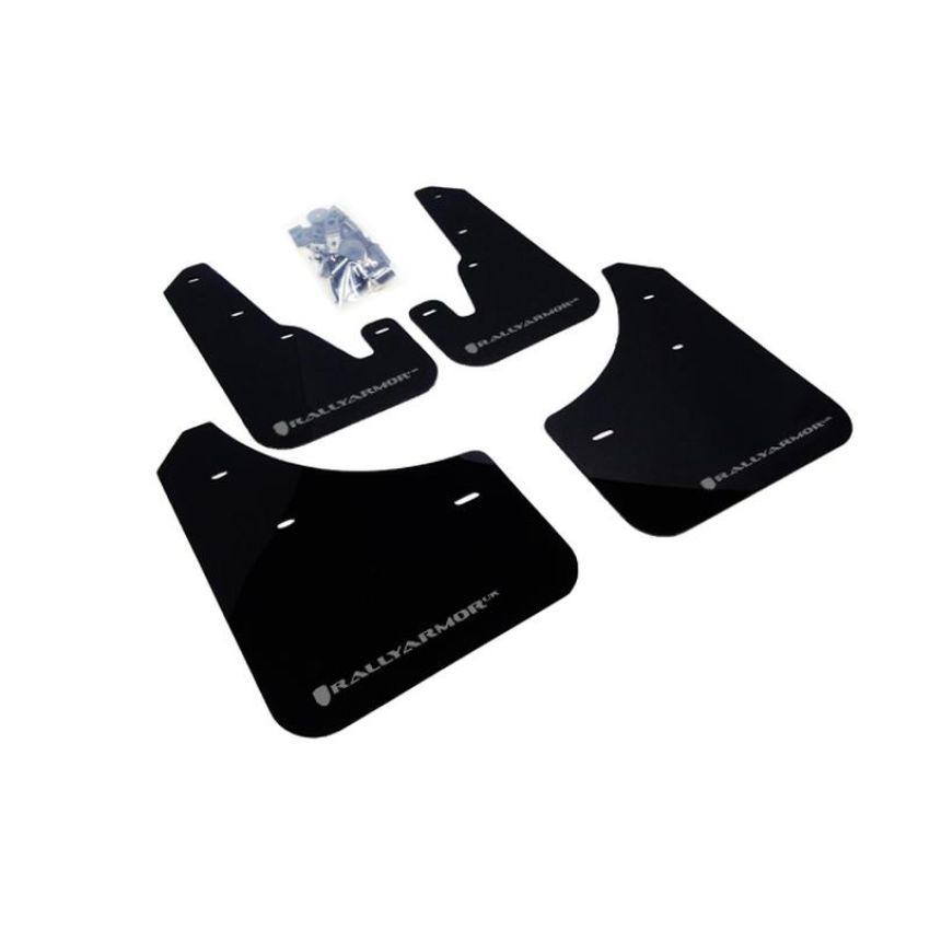 Rally Armor MF9-UR-BLK/SIL Black Mud Flap/Silver Logo