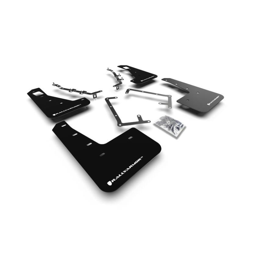 Rally Armor MF56-UR-BLK/WH Black Mud Flap/White Logo