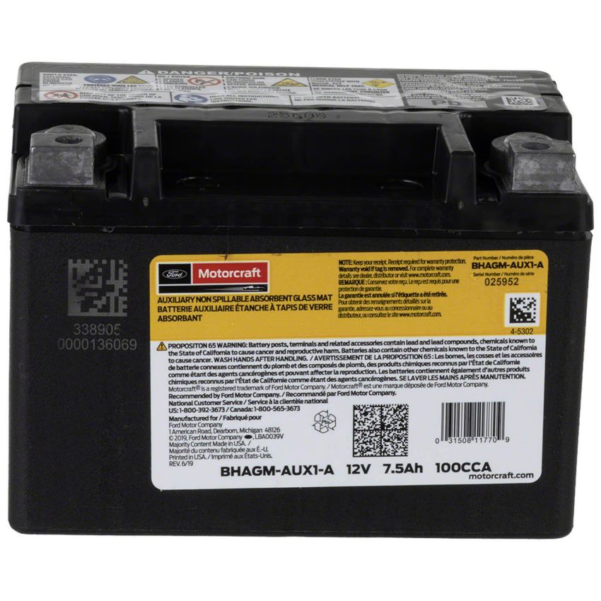 Motorcraft - Batteries for 2020-2024 AVIATOR, EXPLORER, POLICE INTERCEPTOR UTILITY - BHAGMAUX1A
