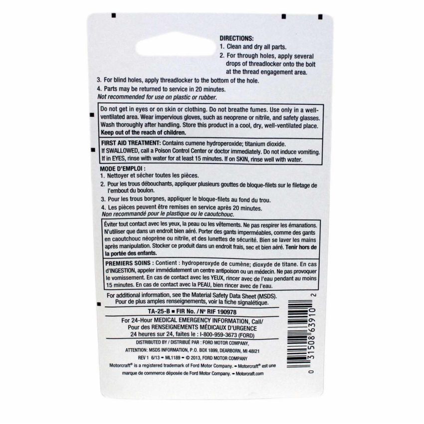 Motorcraft Adhesives and Sealants TA25B