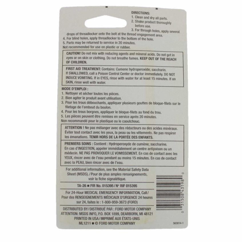 Motorcraft Adhesives and Sealants TA26