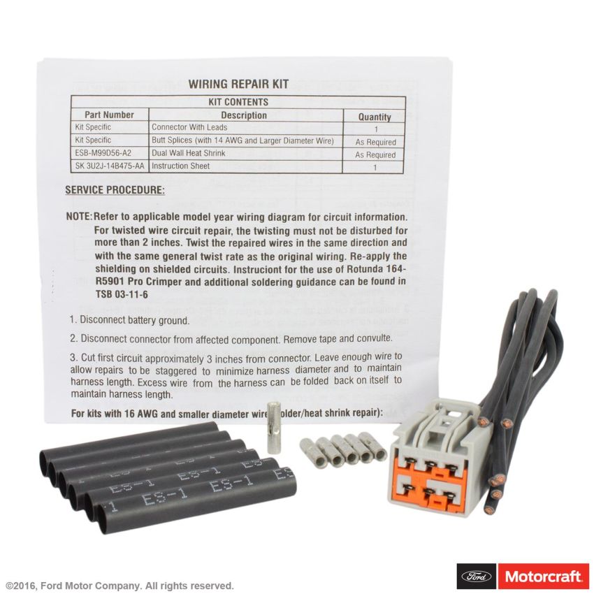 Motorcraft Wiring Connectors 3U2Z14S411XVB