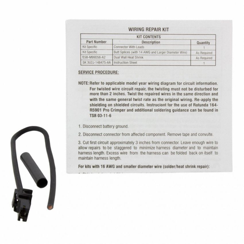Motorcraft Wiring Connectors 3U2Z14S411KBA