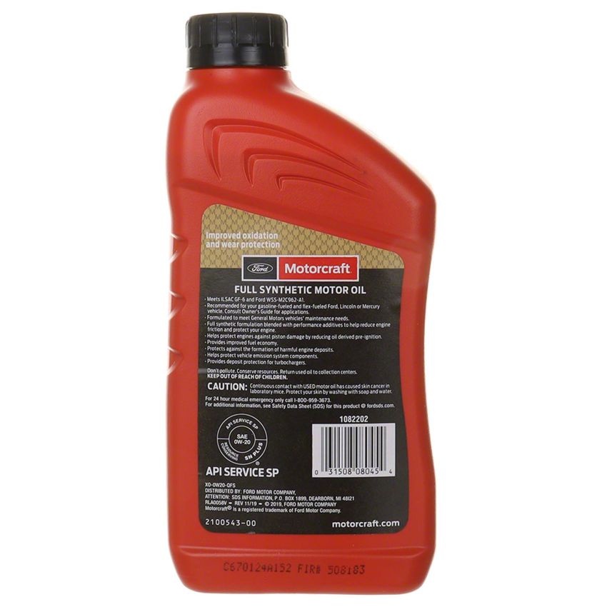 Motorcraft Engine Oil XO0W20QFS