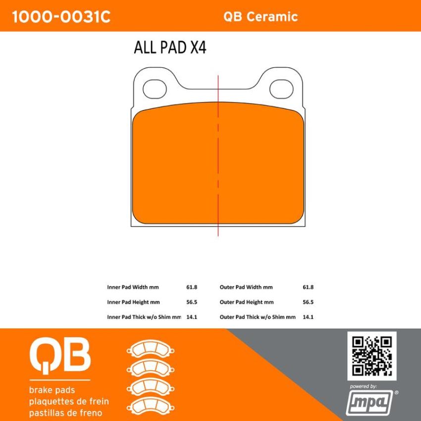 MPA 1000-0031C QB Ceramic Brake Pads