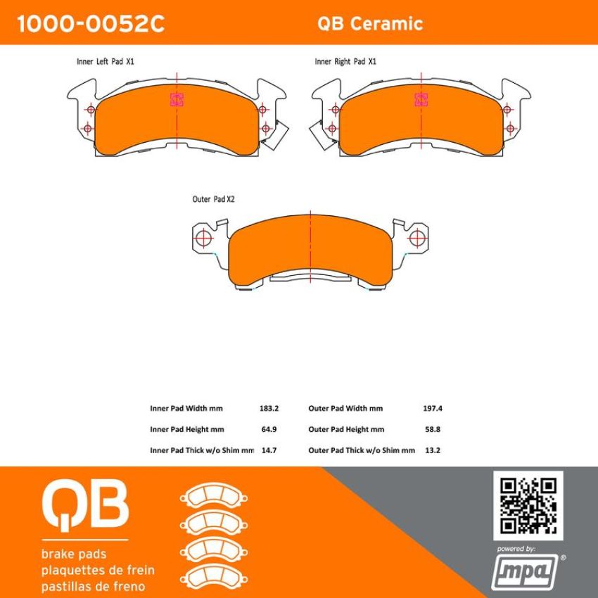 MPA 1000-0052C QB Ceramic Brake Pads