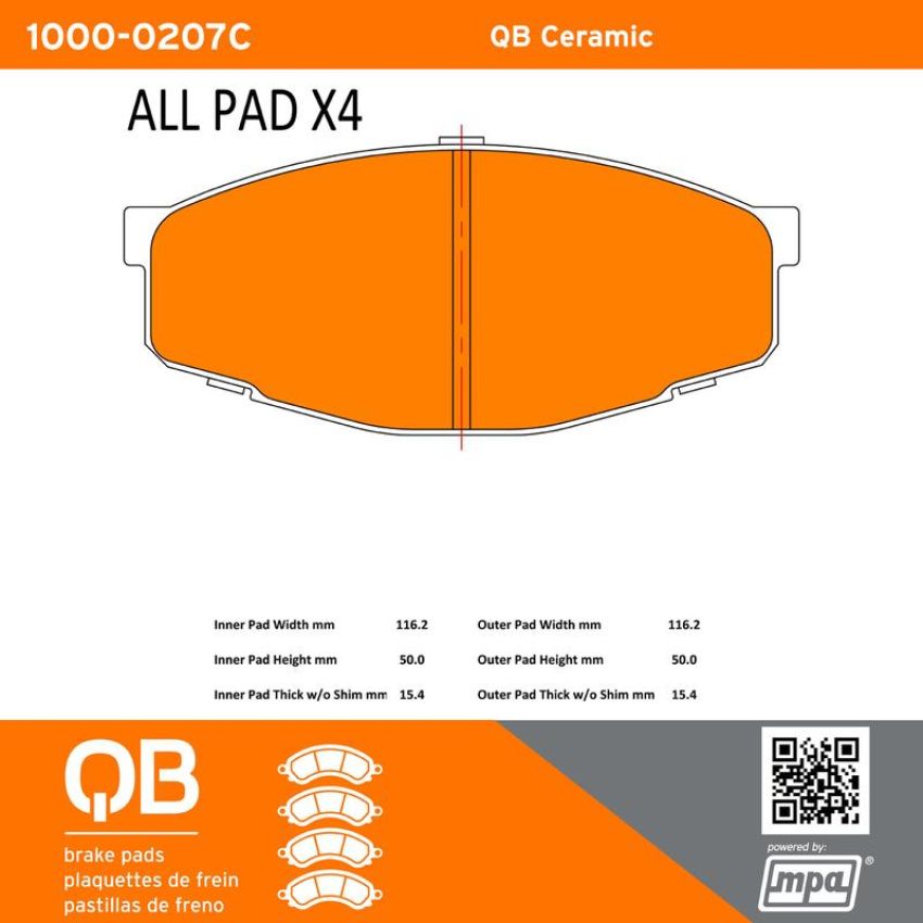 MPA 1000-0207C QB Ceramic Brake Pads