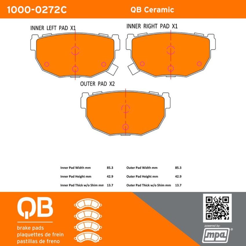 MPA 1000-0272C QB Ceramic Brake Pads