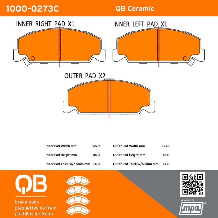 MPA 1000-0273C QB Ceramic Brake Pads