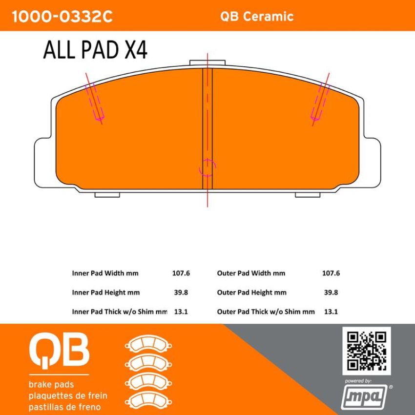 MPA 1000-0332C QB Ceramic Brake Pads
