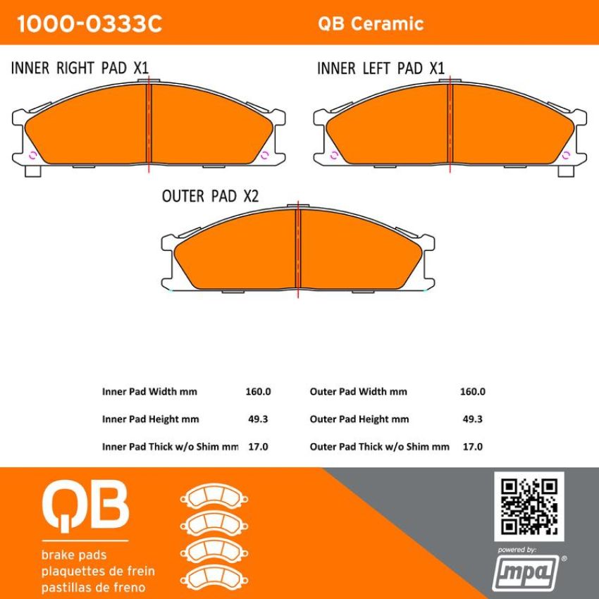 MPA 1000-0333C QB Ceramic Brake Pads