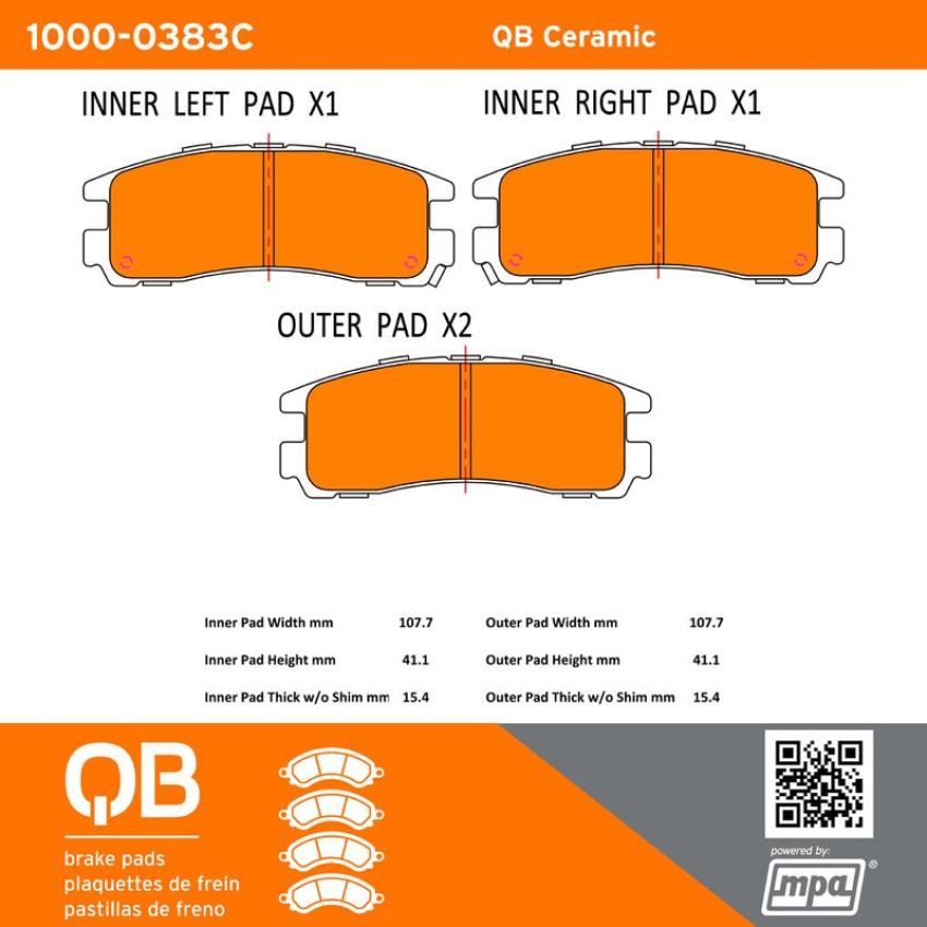 MPA 1000-0383C QB Ceramic Brake Pads