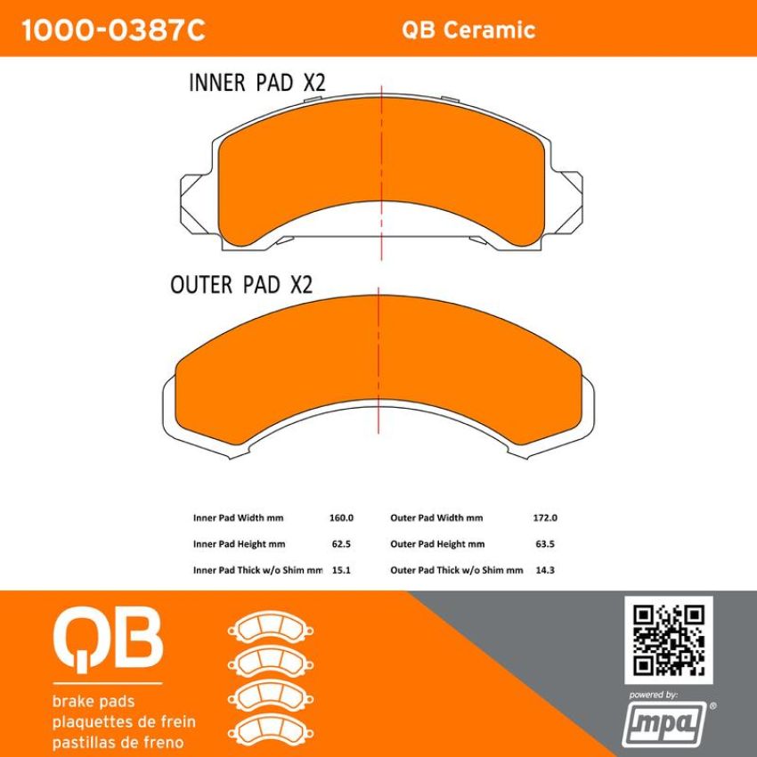 MPA 1000-0387C QB Ceramic Brake Pads