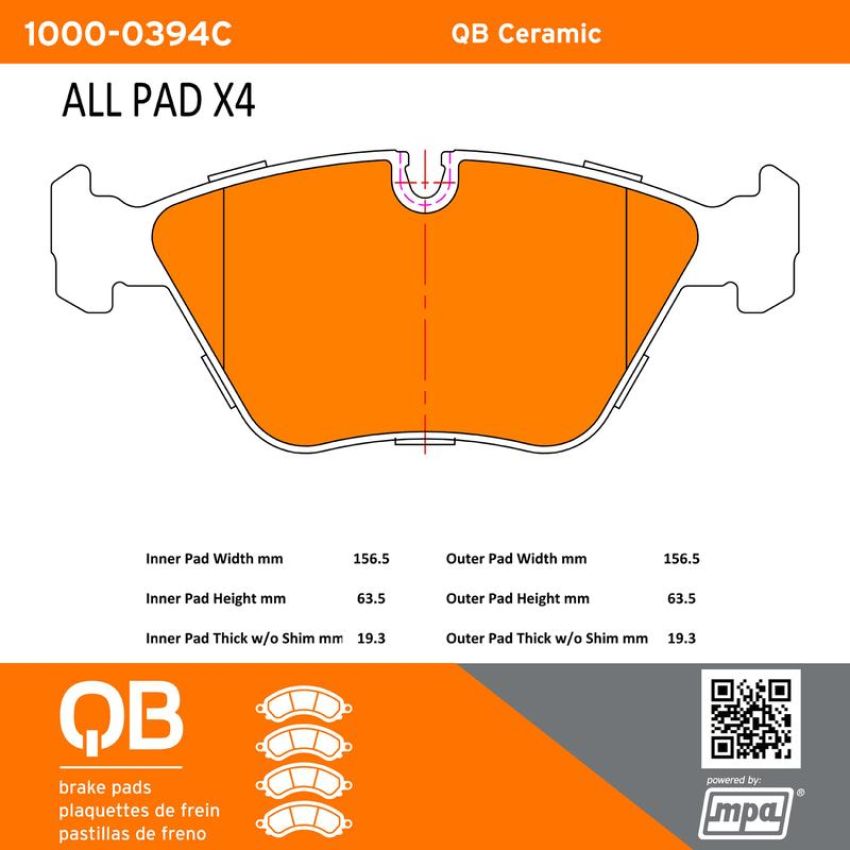 MPA 1000-0394C QB Ceramic Brake Pads