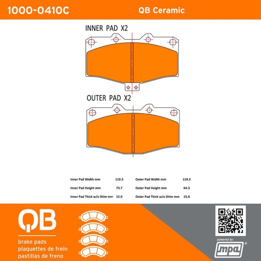 MPA 1000-0410C QB Ceramic Brake Pads