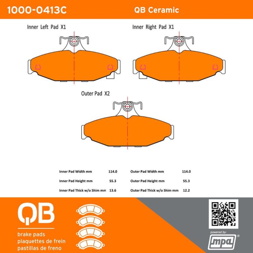 MPA 1000-0413C QB Ceramic Brake Pads